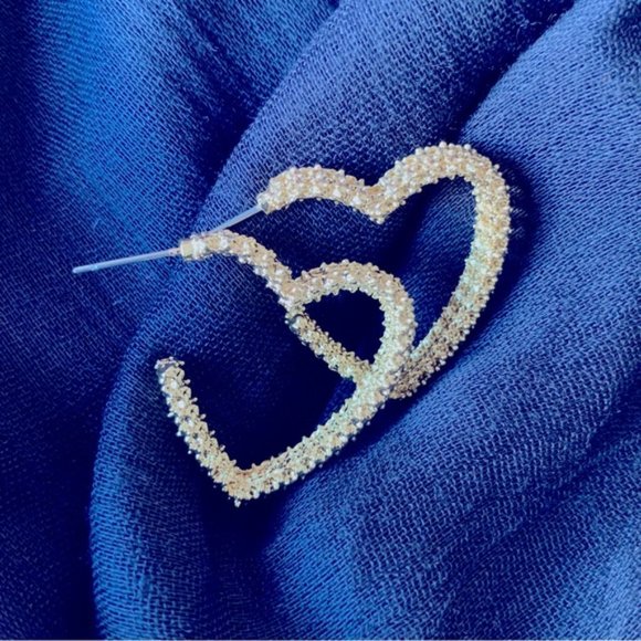 Heart Hoop Earrings - Picture 6 of 8